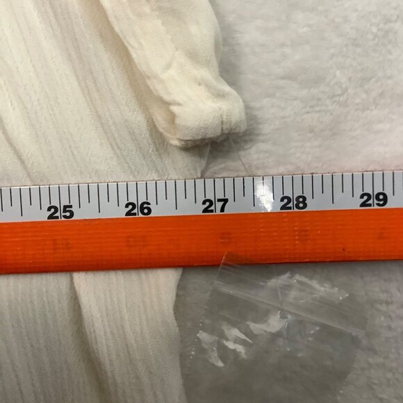 Caffe Marrakesh Pleated Button-Down Blouse Women 3X Ivory Short Sleeve India - Picture 6 of 8